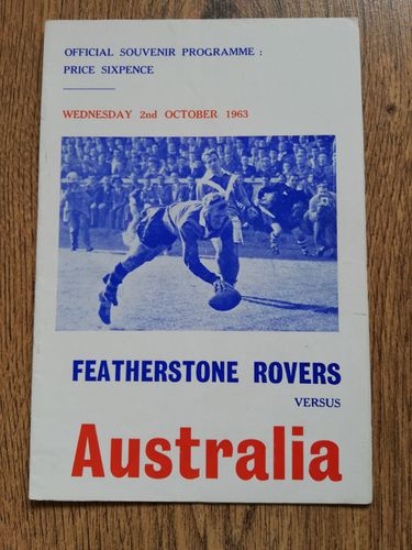 Featherstone v Australia Oct 1963 RL Programme