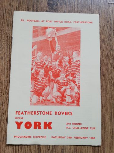 Featherstone v York Feb 1968 Challenge Cup RL Programme