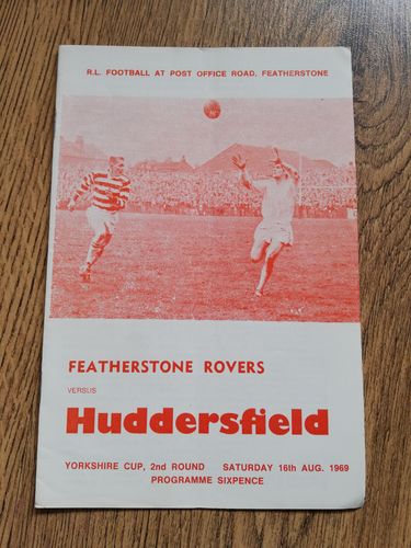 Featherstone v Huddersfield Aug 1969 Yorkshire Cup RL Programme
