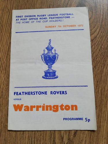 Featherstone v Warrington Oct 1973 RL Programme