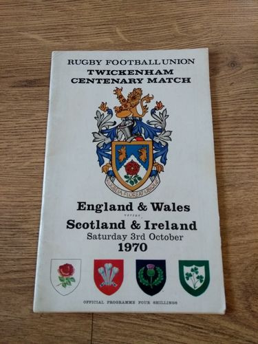 England & Wales v Scotland & Ireland 1970 Rugby Programme