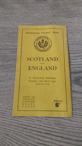 Scotland v England 1950 Rugby Programme