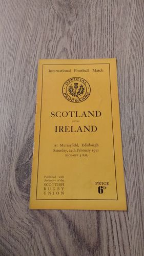 Scotland v Ireland 1951 Rugby Programme