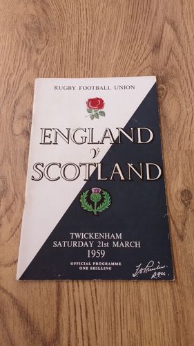 England v Scotland 1959 Rugby Programme