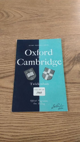 Oxford University v Cambridge University 1960 Rugby Programme