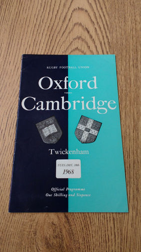 Oxford University v Cambridge University 1968 Rugby Programme