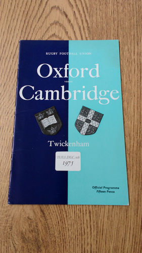 Oxford University v Cambridge University 1975 Rugby Programme