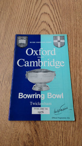 Oxford University v Cambridge University 1976 Rugby Programme
