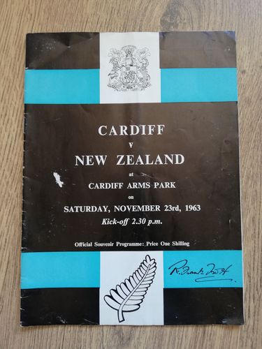 Cardiff v New Zealand 1963 Rugby Programme