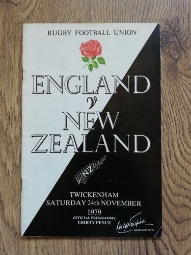 England v New Zealand 1979 Rugby Programme