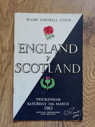 England v Scotland 1963 Rugby Programme