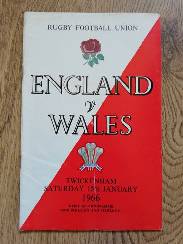 England v Wales 1966 Rugby Programme