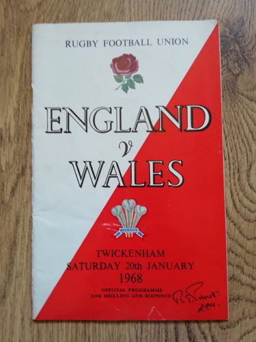 England v Wales 1968 Rugby Programme