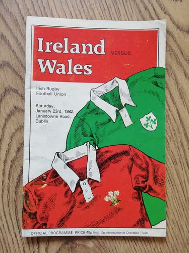 Ireland v Wales 1982 Rugby Programme
