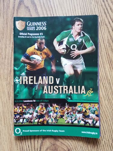 Ireland v Australia 2006 Rugby Programme