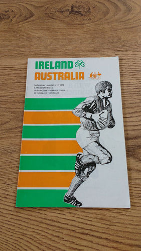 Ireland v Australia 1976 Rugby Programme