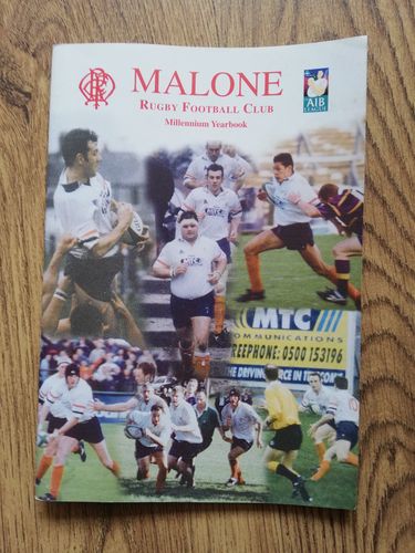 Malone v Greystones Apr 2000 Rugby Programme