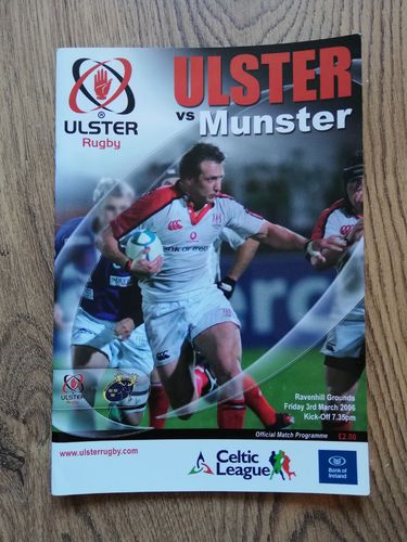 Ulster v Munster Mar 2006 Rugby Programme