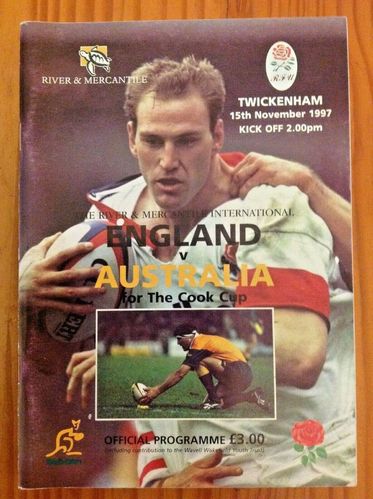 England v Australia 1997 Rugby Programme