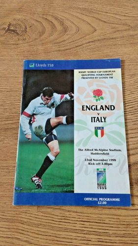 England v Italy 1998 Rugby World Cup Qualifying Programme