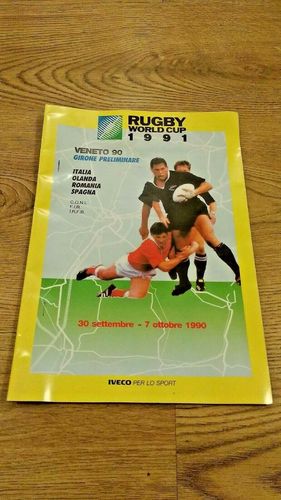 Italy Holland Romania Spain 1990 Rugby Union World Cup Qualifying Programme