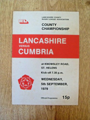 Lancashire v Cumbria 1979 RL Programme