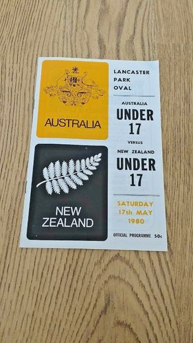 New Zealand U17 v Australia U17 1980 Rugby Programme