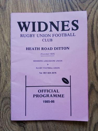 Widnes v Aspatria Nov 1985 Rugby Programme