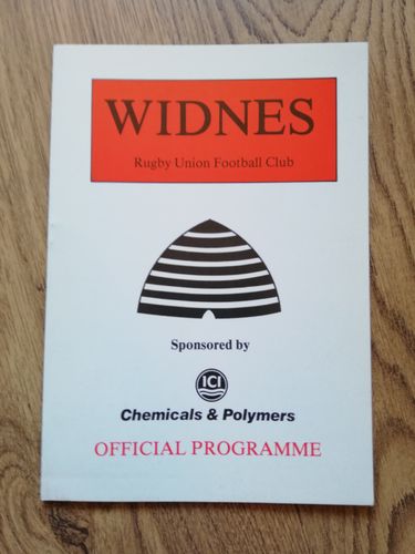 Widnes 2nds v Old Crossleyans 2nds Nov 1991 Rugby Programme