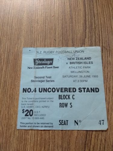 New Zealand v British Lions 2nd Test 1993