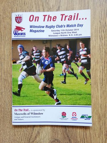 Wilmslow v Widnes Oct 2014 Rugby Programme