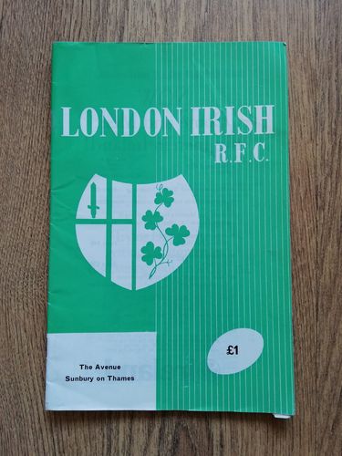 London Irish v Blackheath Feb 1981 Rugby Programme