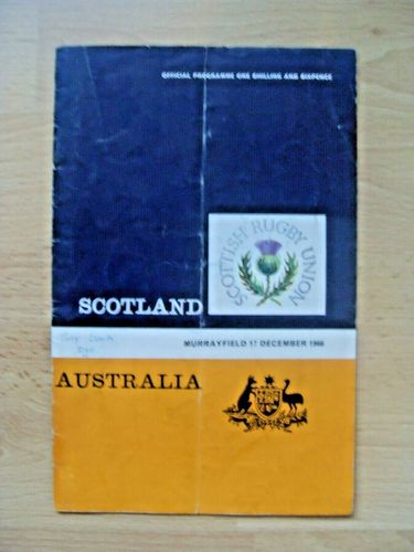 Scotland v Australia 1966 Signed Rugby Programme