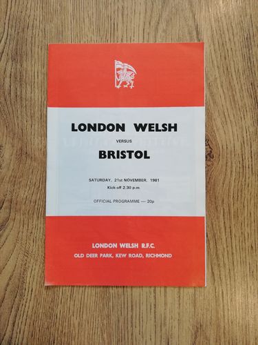 London Welsh v Bristol Nov 1981