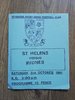 St Helens v Widnes Oct 1981 Rugby Programme