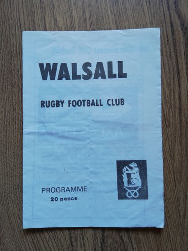 Walsall v Widnes Sept 1985 Rugby Programme
