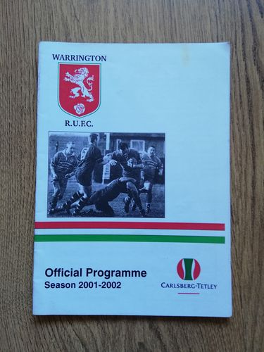 Warrington v Widnes Dec 2001 Lancashire Trophy Rugby Programme