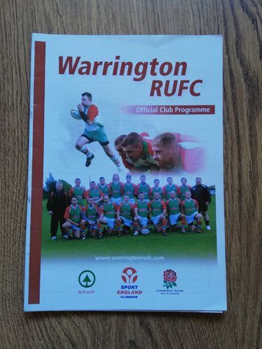 Warrington v Widnes Feb 2010 Rugby Programme