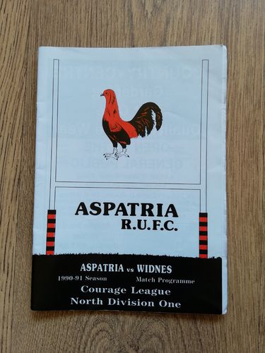 Aspatria v Widnes Oct 1990 Rugby Union Programme