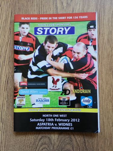 Aspatria v Widnes Feb 2012 Rugby Programme