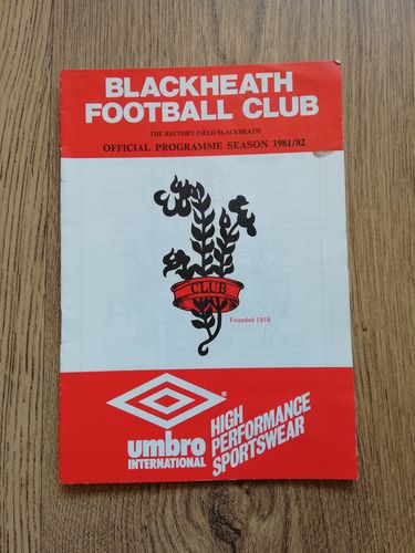Blackheath v Palmerston Feb 1982 Rugby Programme