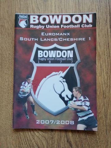 Bowdon v Widnes Nov 2007 Rugby Programme