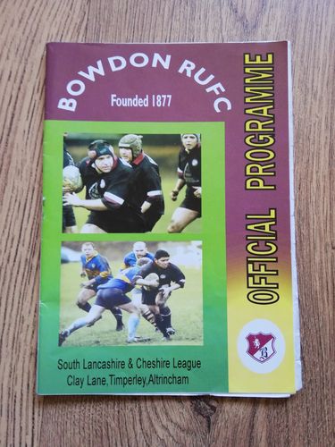 Bowdon v Widnes Oct 2003 Rugby Programme
