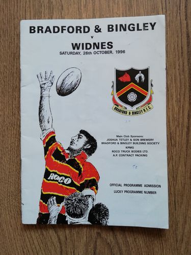 Bradford & Bingley v Widnes Oct 1996 Rugby Programme