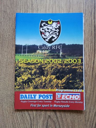 Caldy v Widnes Feb 2003 Rugby Programme