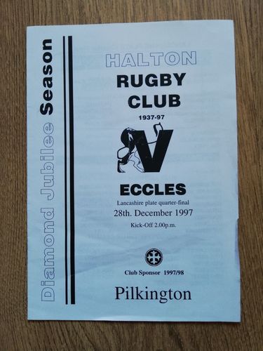 Halton v Eccles Dec 1997 Lancashire Plate Quarter-Final Rugby Programme