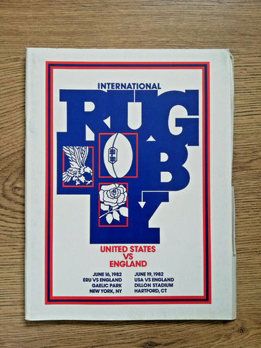 USA v England 1982 Rugby Programme