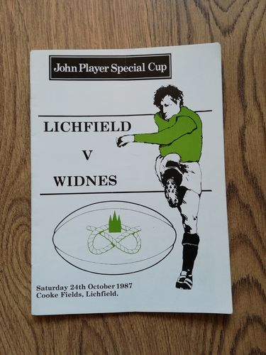 Lichfield v Widnes Oct 1987 John Player Cup Rugby Programme