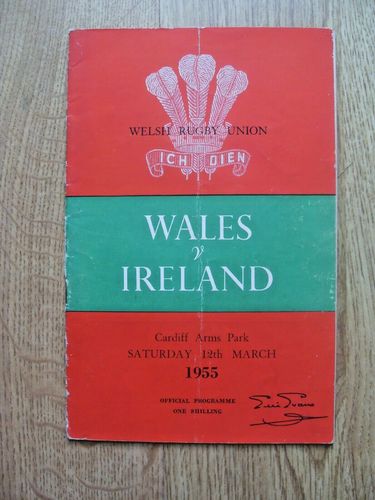Wales v Ireland 1955 Signed Rugby Programme