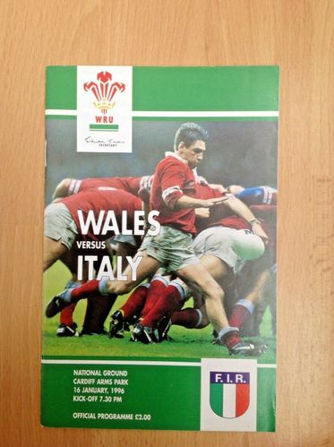 Wales v Italy 1996 Rugby Programme